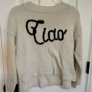 Wildfox Women's Cream Sweater with Black Script
